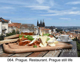 <b>064.</b> Prague. Restaurant. Prague still life. (2D-3D conversion, 2017). 70x50 cm.<br>
Price - <b> 17500</b> roubles unframed